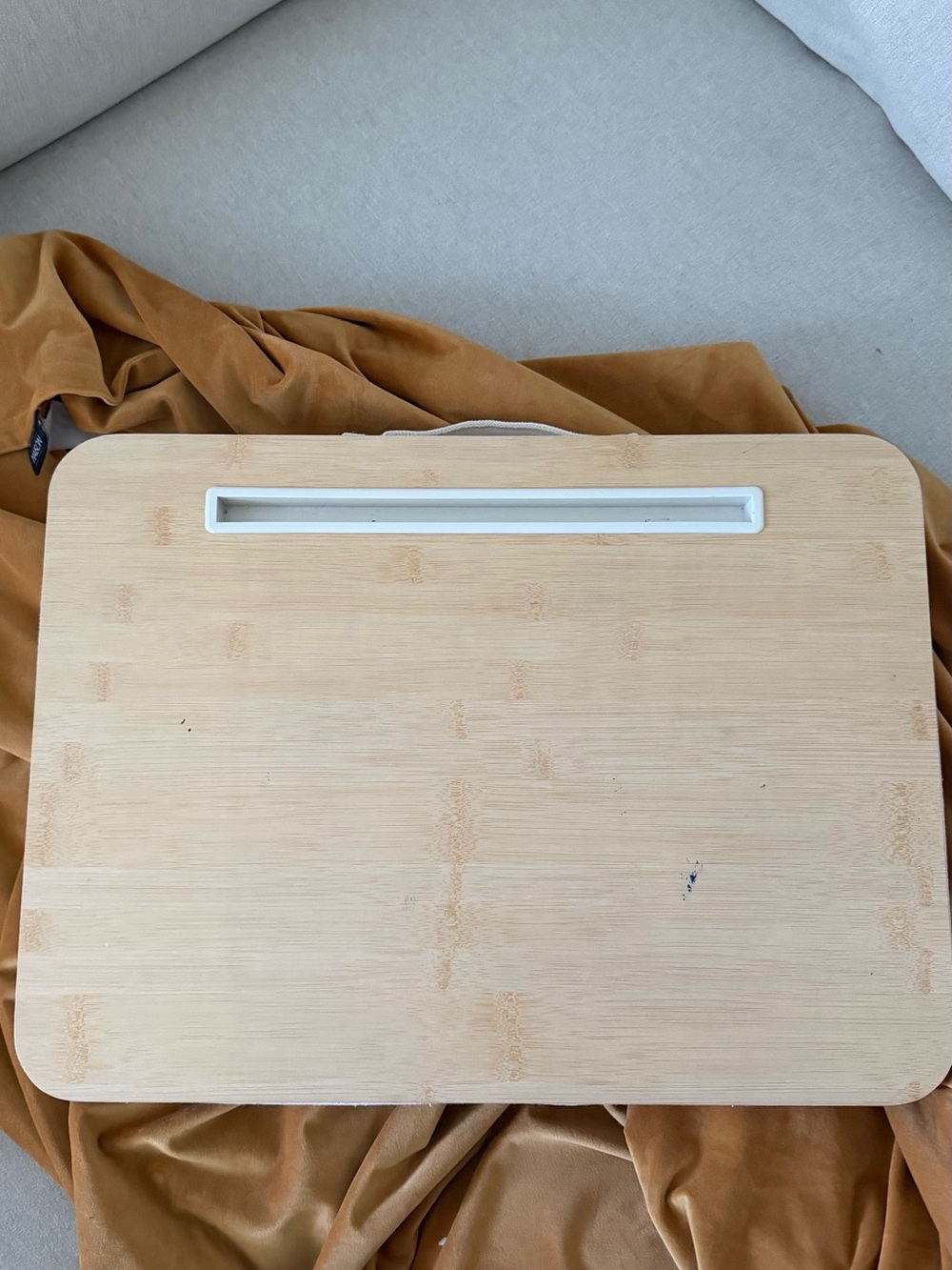 Indigo Natural Bamboo Lap Desk with White Device Slot